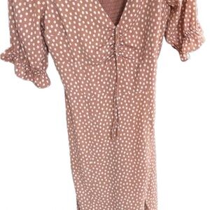 Abercrombie & Fitch Pink Polka Dot Long Sleeve Dress